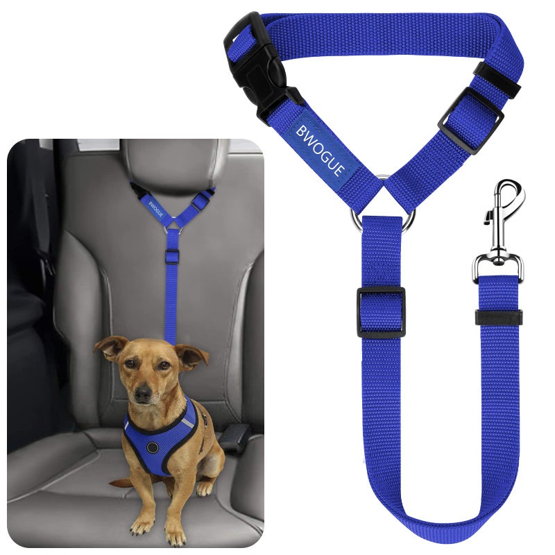 BWOGUE Pet Dog Cat Seat Belts, Car Headrest Restraint Adjustable Safety Leads Vehicle Seatbelt Harness (1 Pack) - Image 1